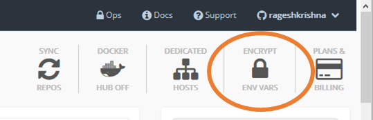 Encrypting environment variables on Shippable